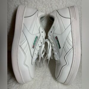 Reebok White and Green Leather Sneakers